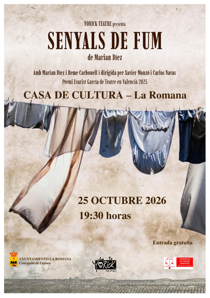 “SENYALS DE FUM” EN LA I MUESTRA DE TEATRO AMATEUR LA ROMANA 2026 FUERA DE CONCURSO