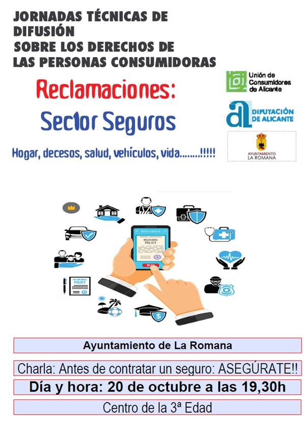 LA ROMANA ACOGE ESTA TARDE UNA CHARLA SOBRE RECLAMACIONES EN EL SECTOR DE LOS SEGUROS